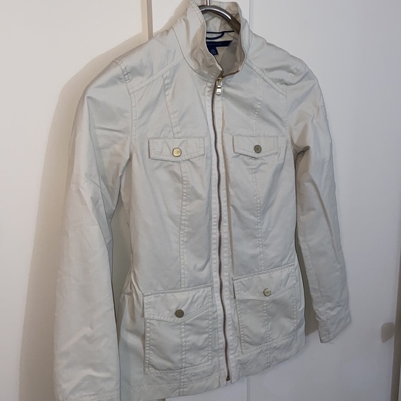 Tommy Hilfiger Cream Utility Jacket - Picture 2 of 7
